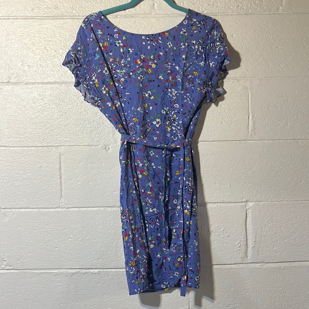 Flower print dress with removable tie